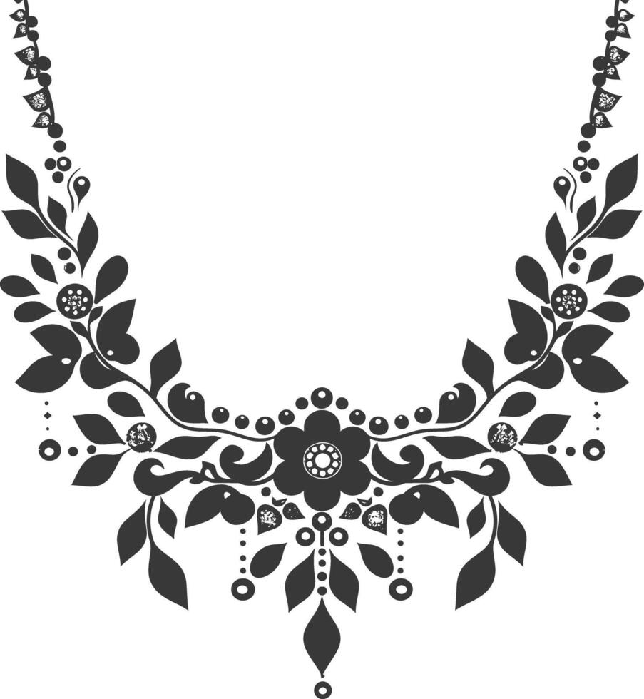 Silhouette jewelry necklace accessories black color only vector