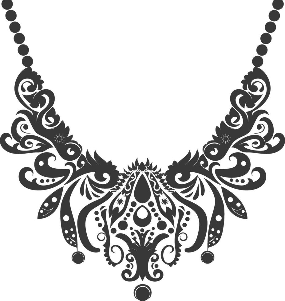 Silhouette jewelry necklace accessories black color only vector