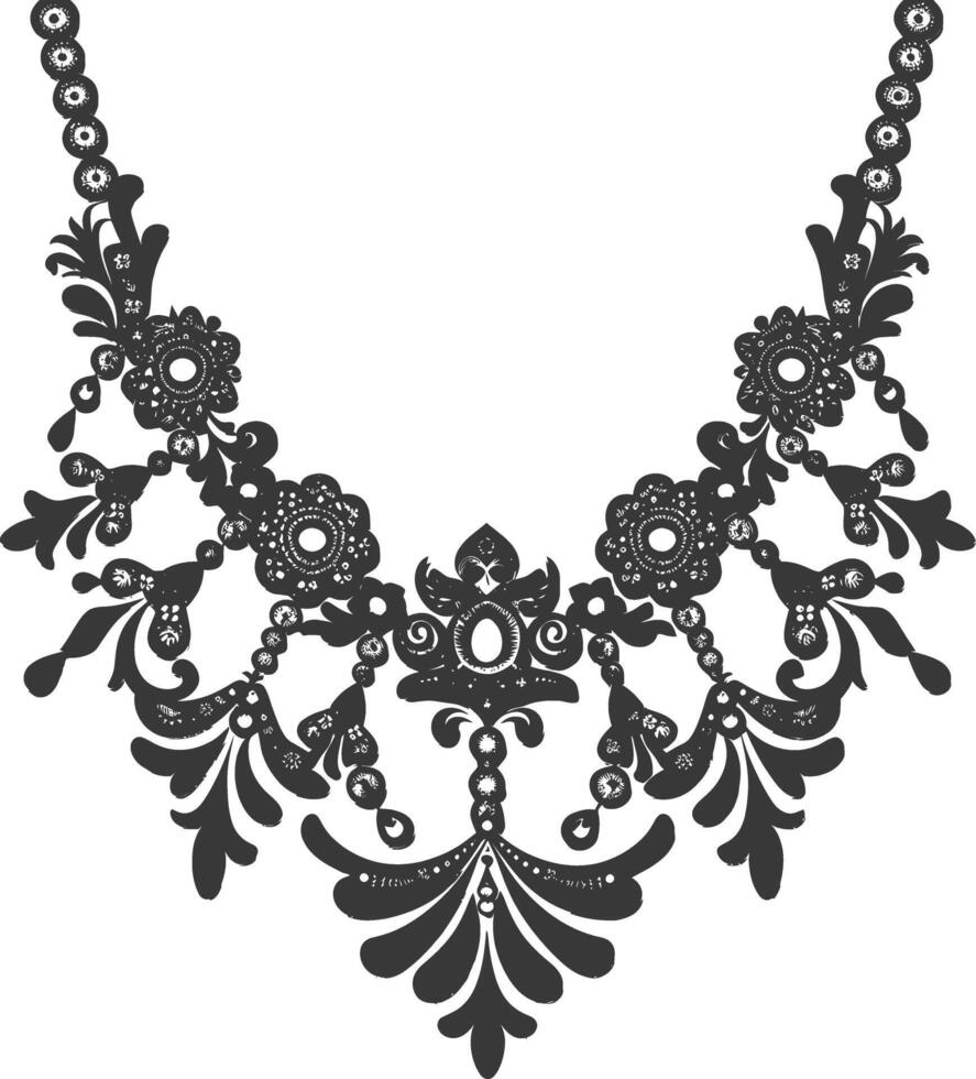 Silhouette jewelry necklace accessories black color only vector