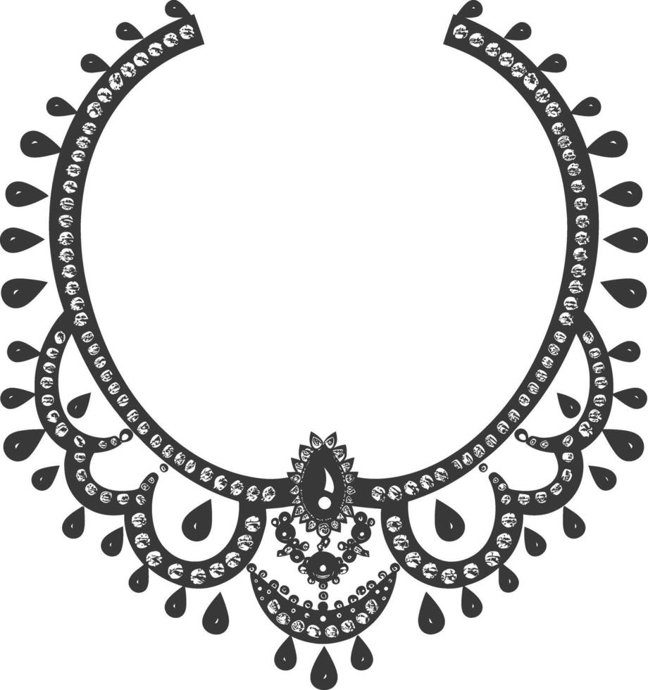 Silhouette jewelry necklace accessories black color only vector