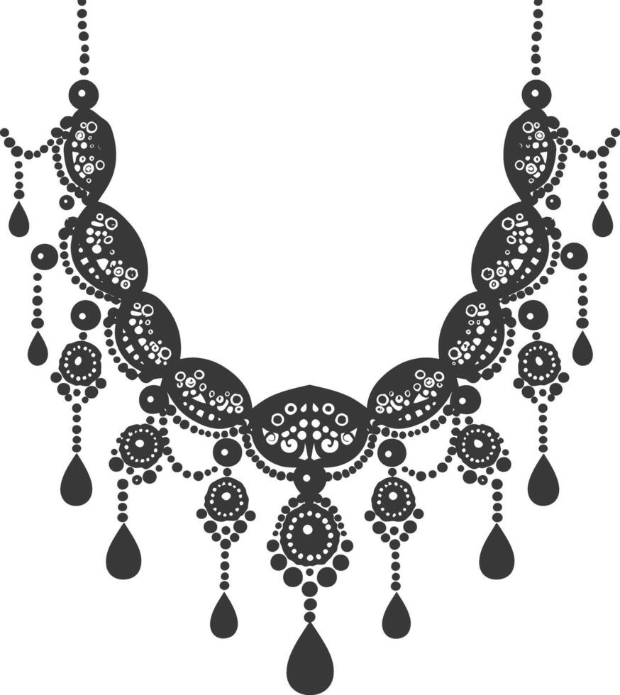 Silhouette jewelry necklace accessories black color only vector