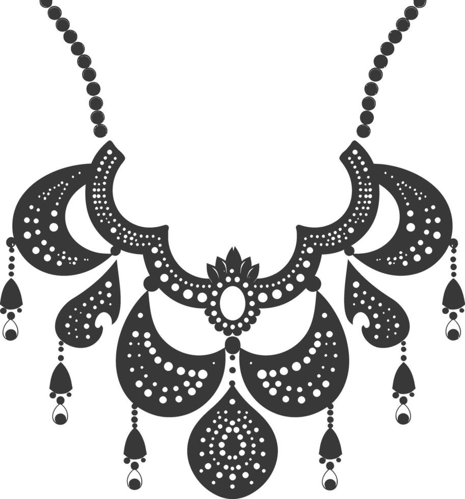 Silhouette jewelry necklace accessories black color only vector