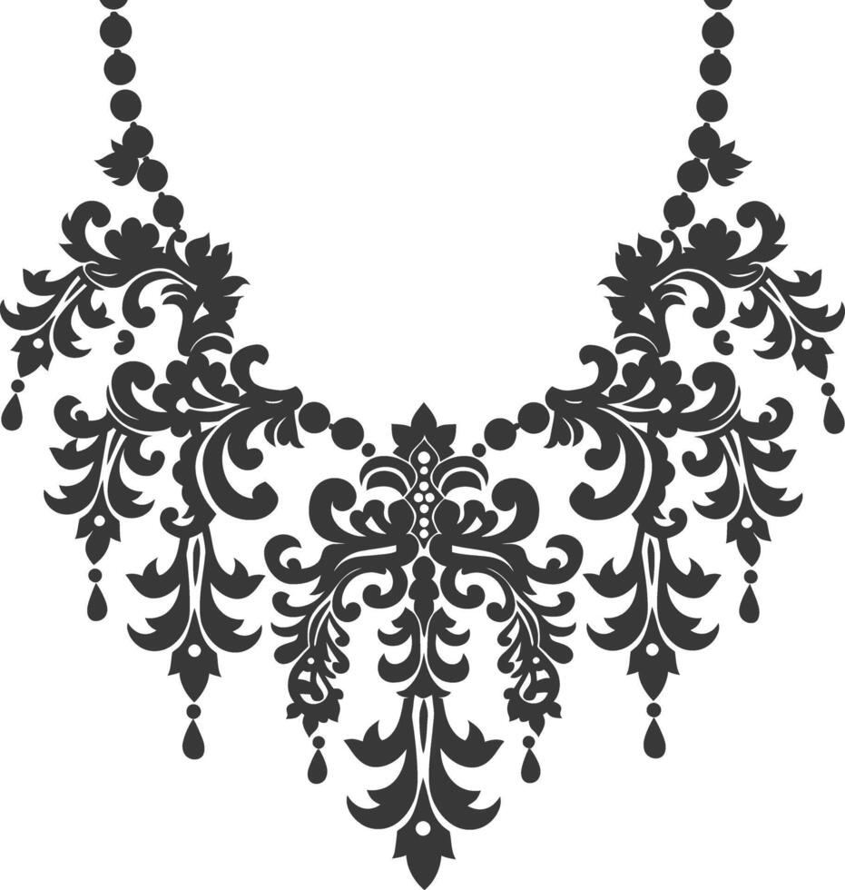 Silhouette jewelry necklace accessories black color only vector