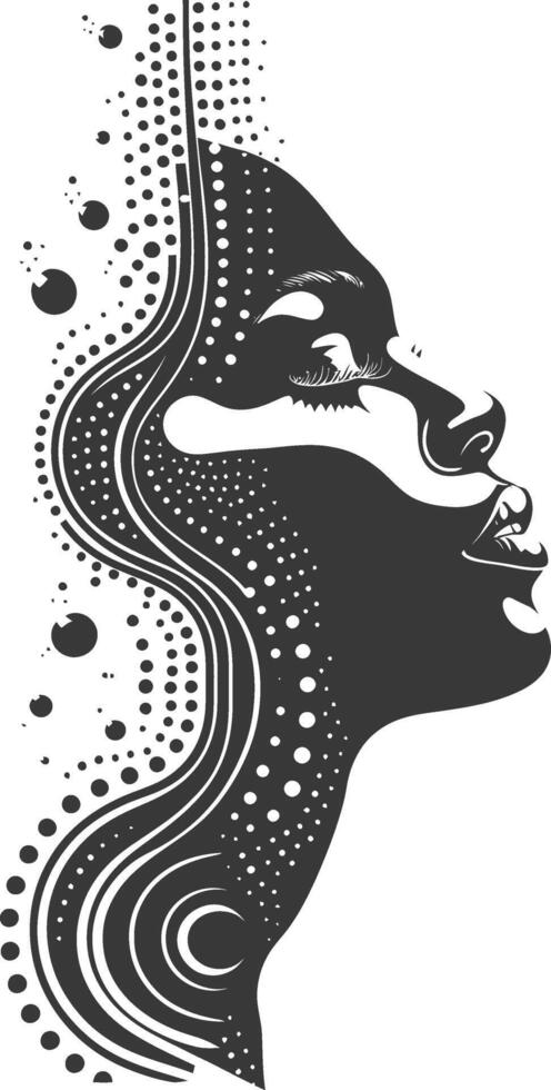 Silhouette Line Dot Design black color only vector
