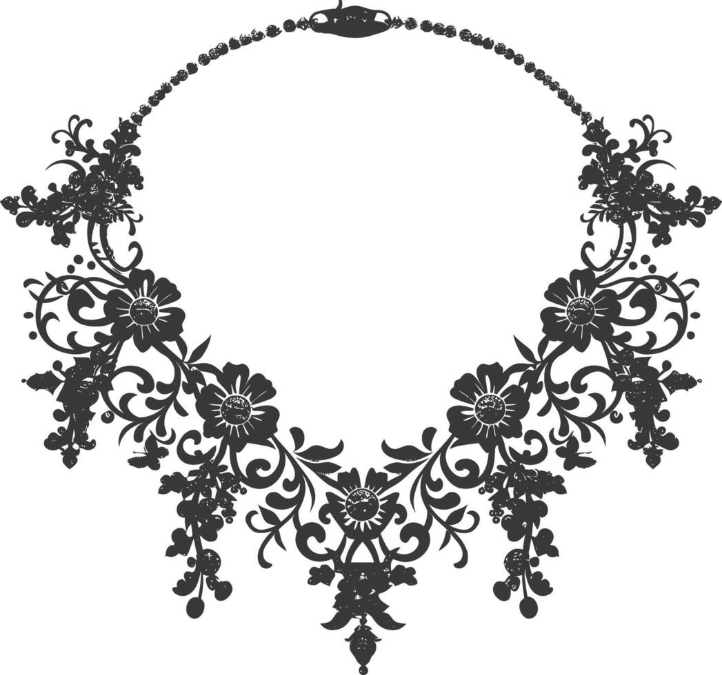 Silhouette jewelry necklace accessories black color only vector