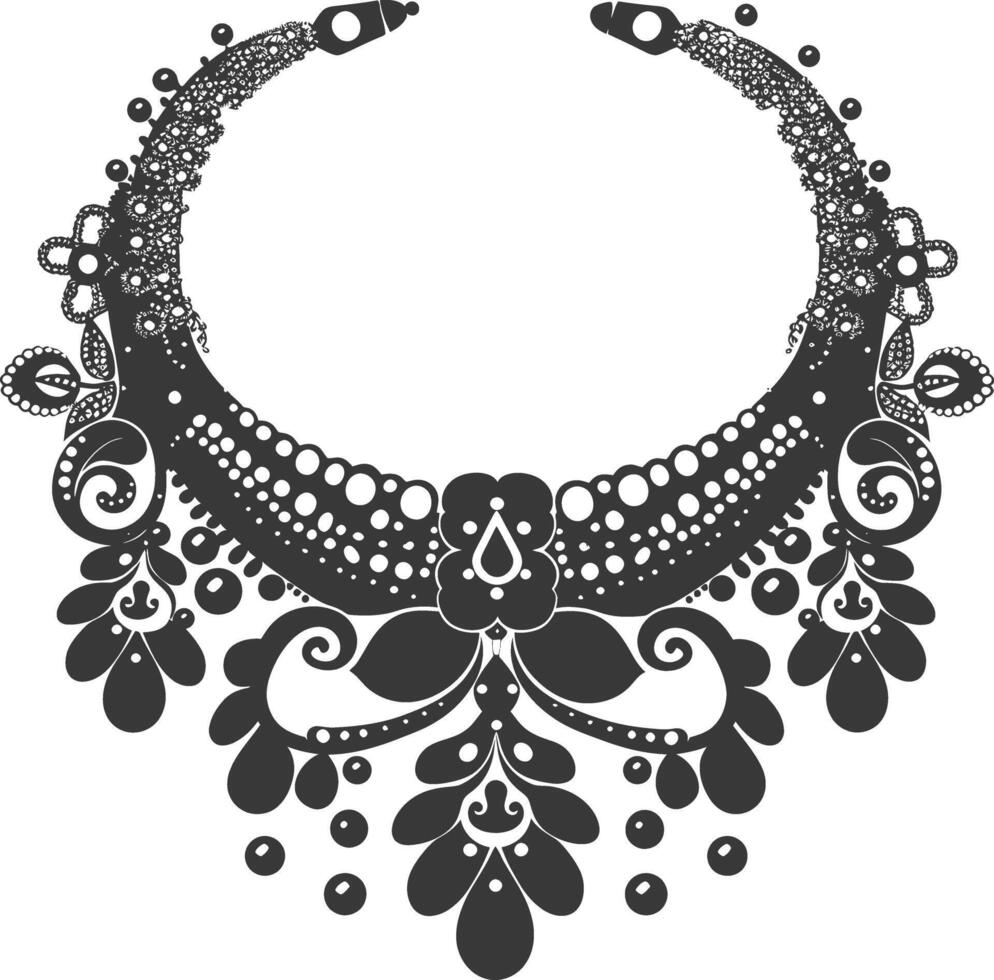 Silhouette jewelry necklace accessories black color only vector