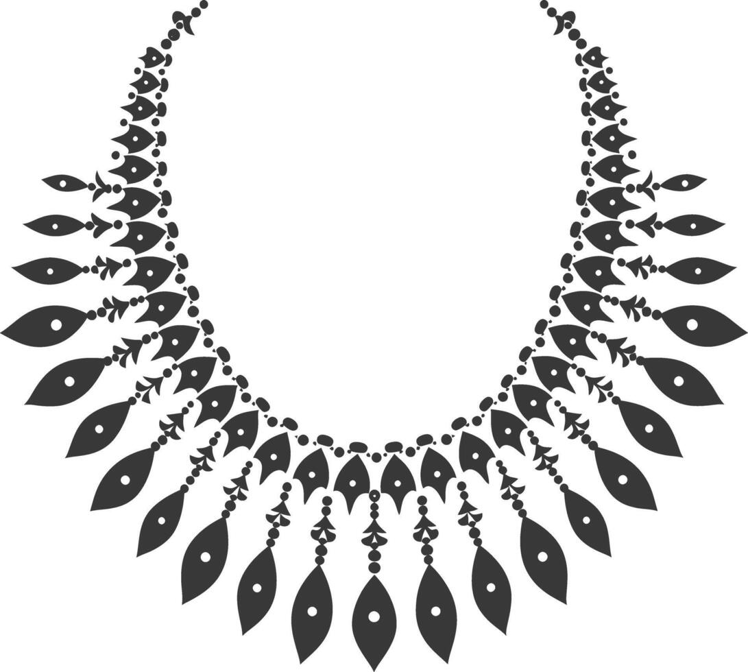 Silhouette jewelry necklace accessories black color only vector