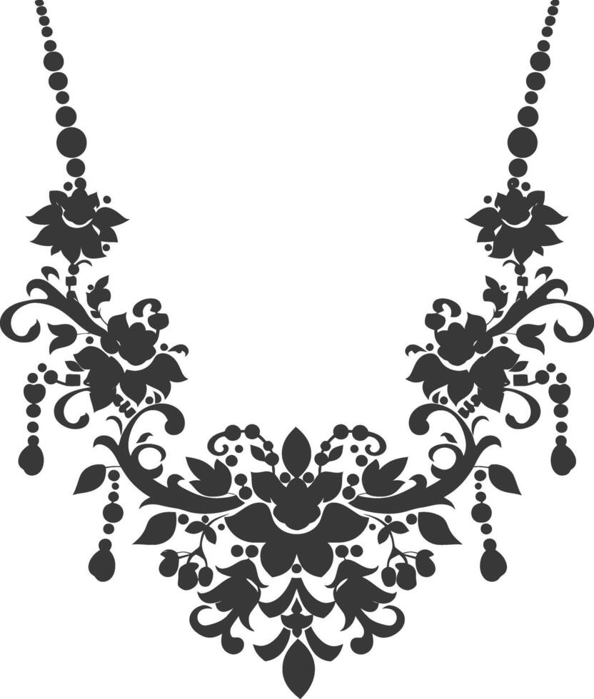 Silhouette jewelry necklace accessories black color only vector