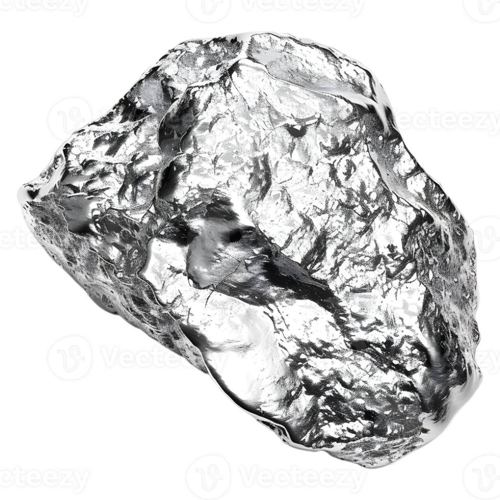 rå silver- sten på transparent bakgrund png