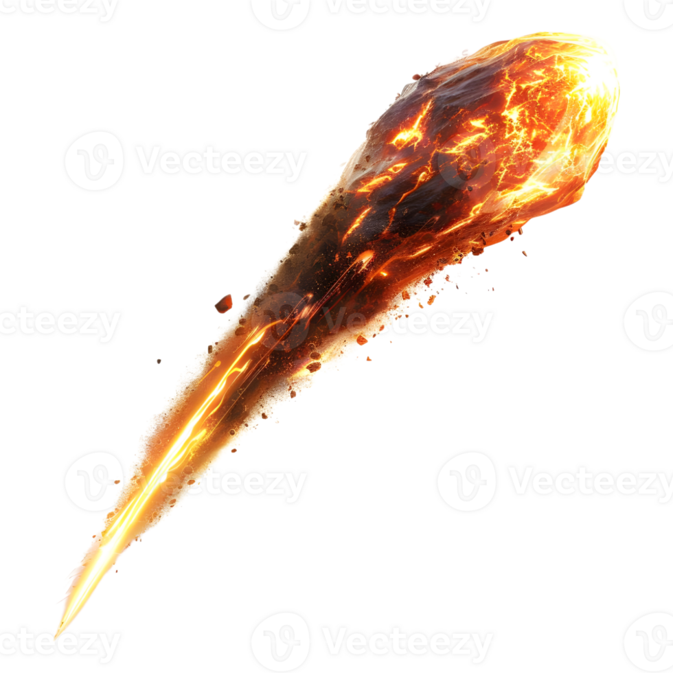 Comet in Air or Fireball on Transparent background png