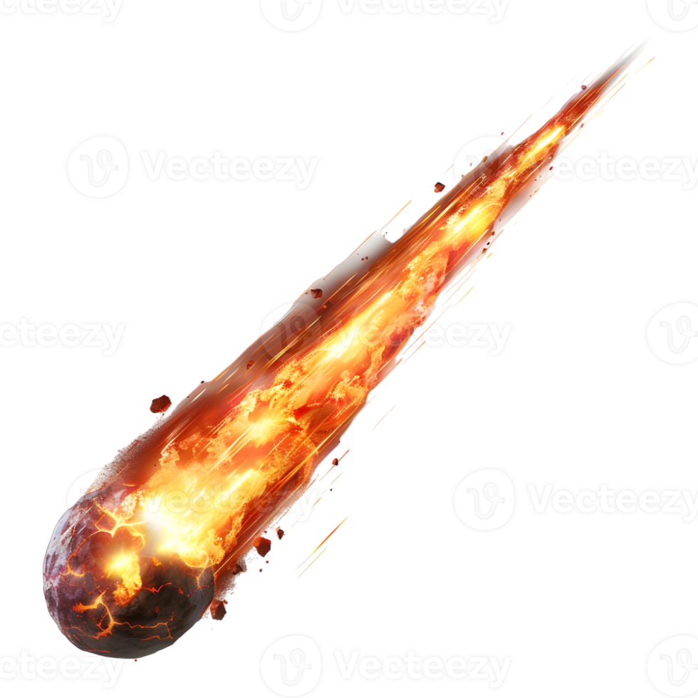 Comet in Air or Fireball on Transparent background png