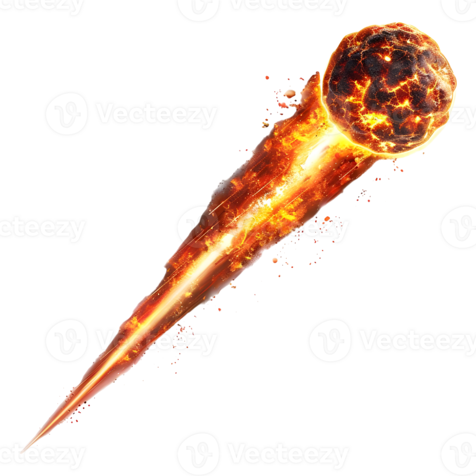 Comet in Air or Fireball on Transparent background png