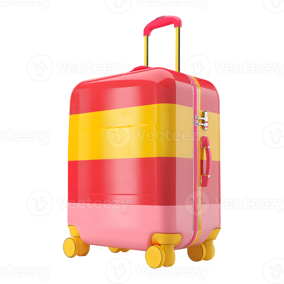 3D Rendering of a Travel Bag or Suitcase on Transparent Background png