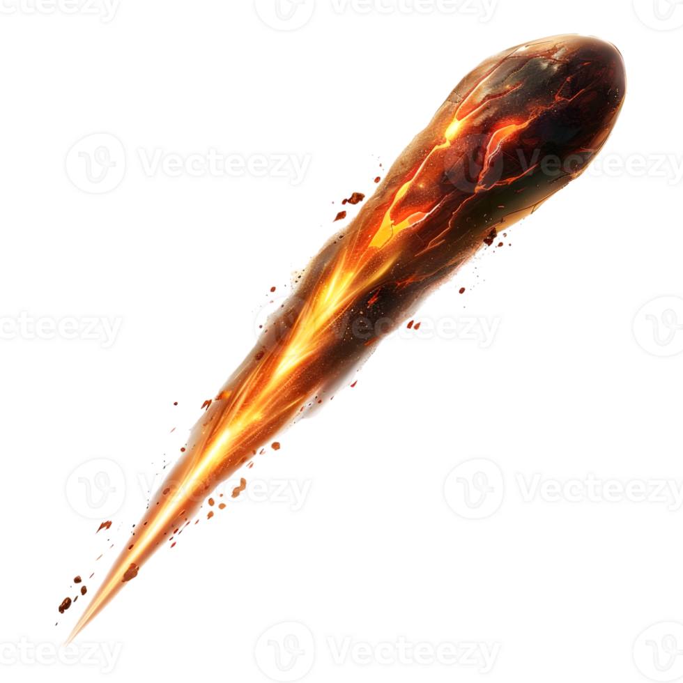 Comet in Air or Fireball on Transparent background png