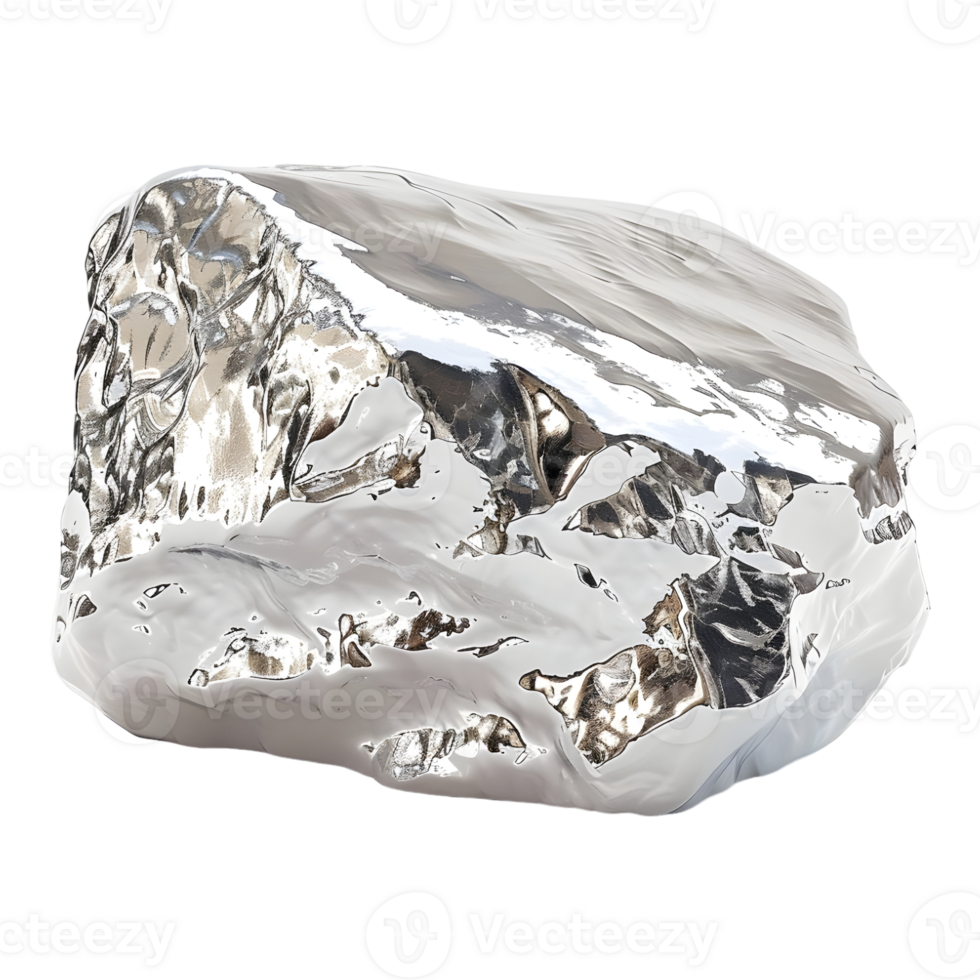 crudo plata Roca en transparente antecedentes png