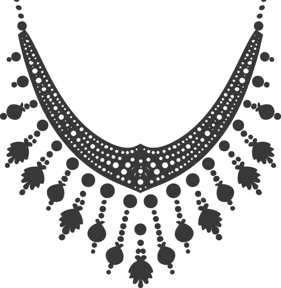 silueta joyería collar accesorios negro color solamente vector