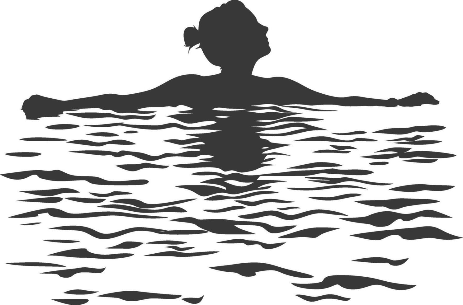 Silhouette swimming pool black color only vector