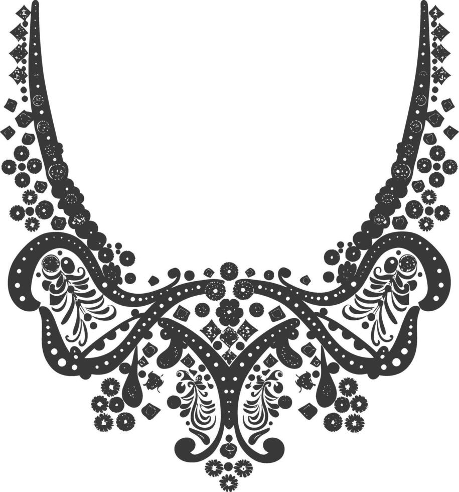 Silhouette jewelry necklace accessories black color only vector