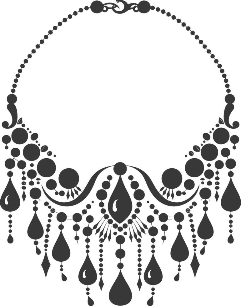 Silhouette jewelry necklace accessories black color only vector