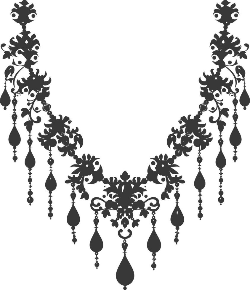 Silhouette jewelry necklace accessories black color only vector