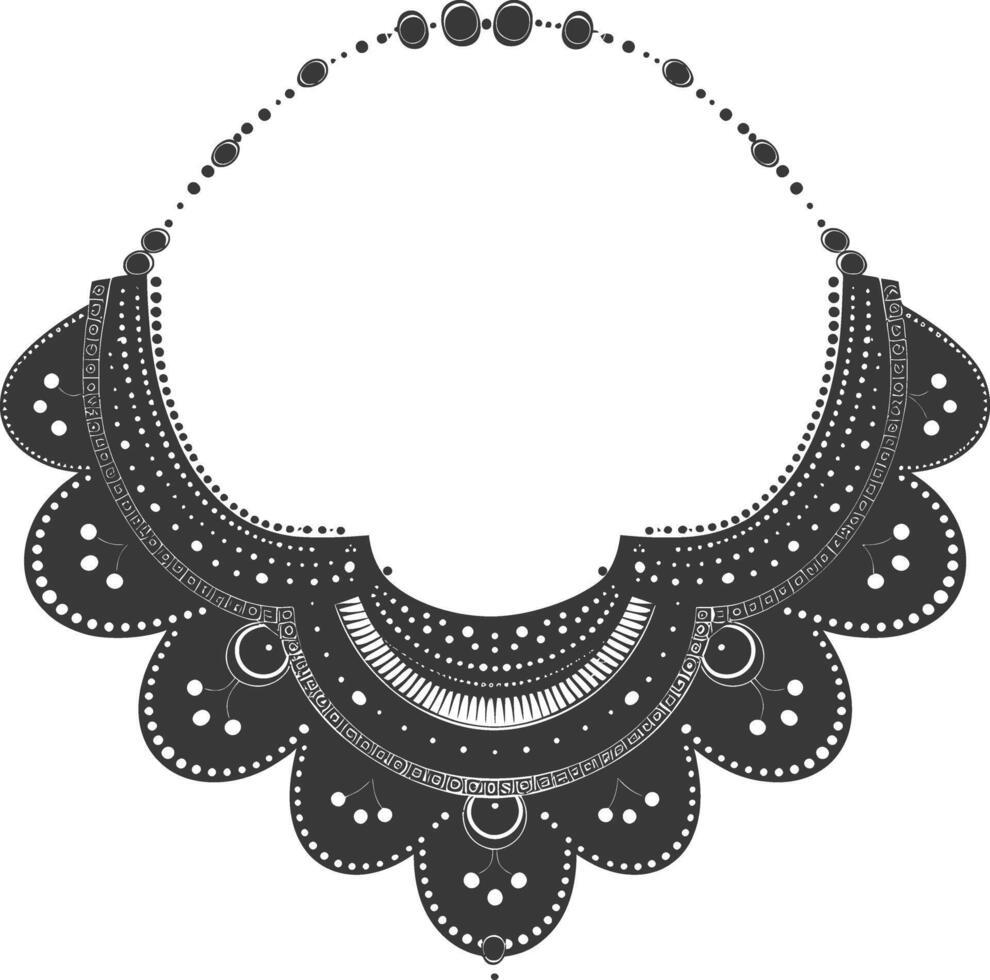 silueta joyería collar accesorios negro color solamente vector