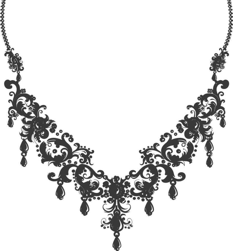 Silhouette jewelry necklace accessories black color only vector