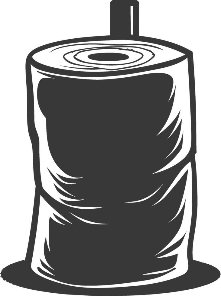 Silhouette toilet paper black color only vector