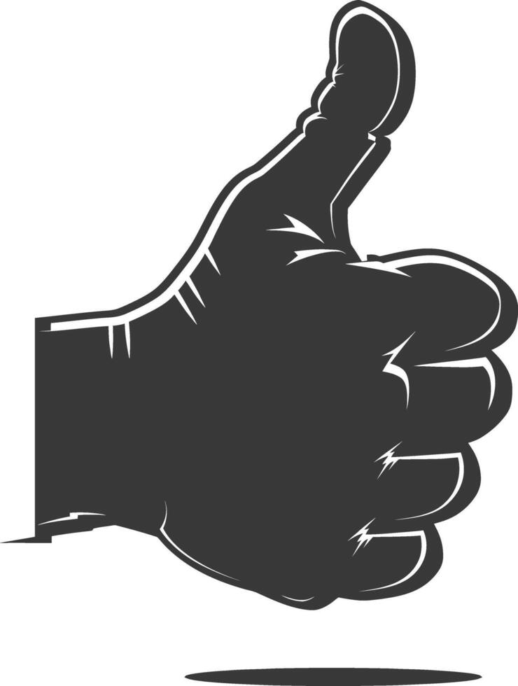 Silhouette thumb up like or agree logo symbol black color only vector