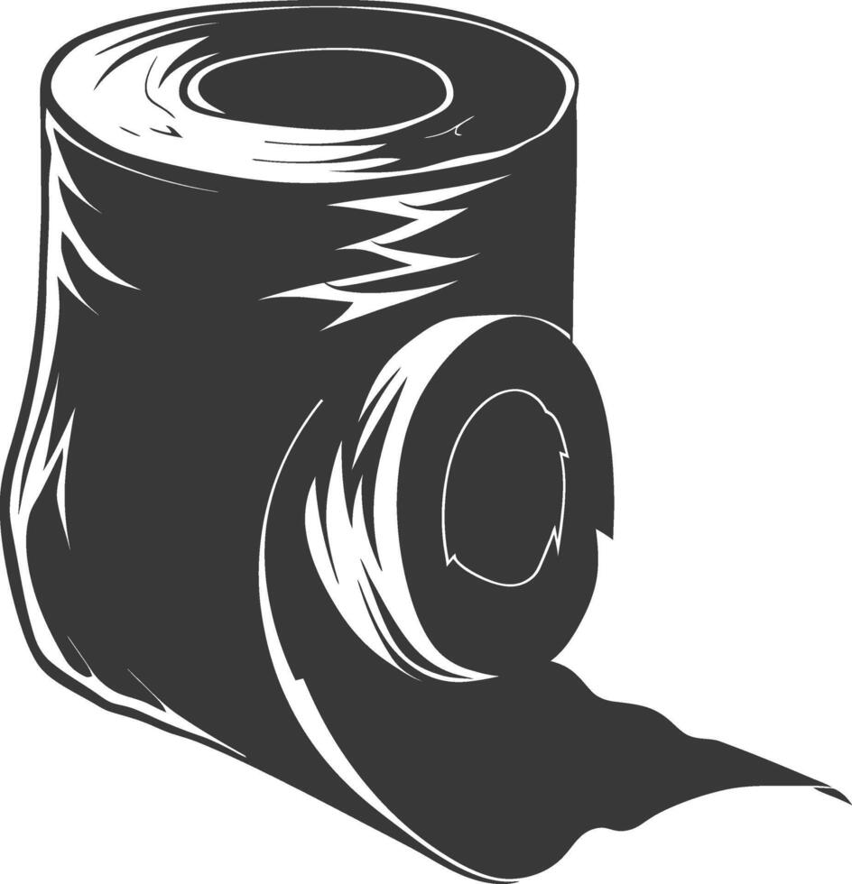 Silhouette toilet paper black color only vector