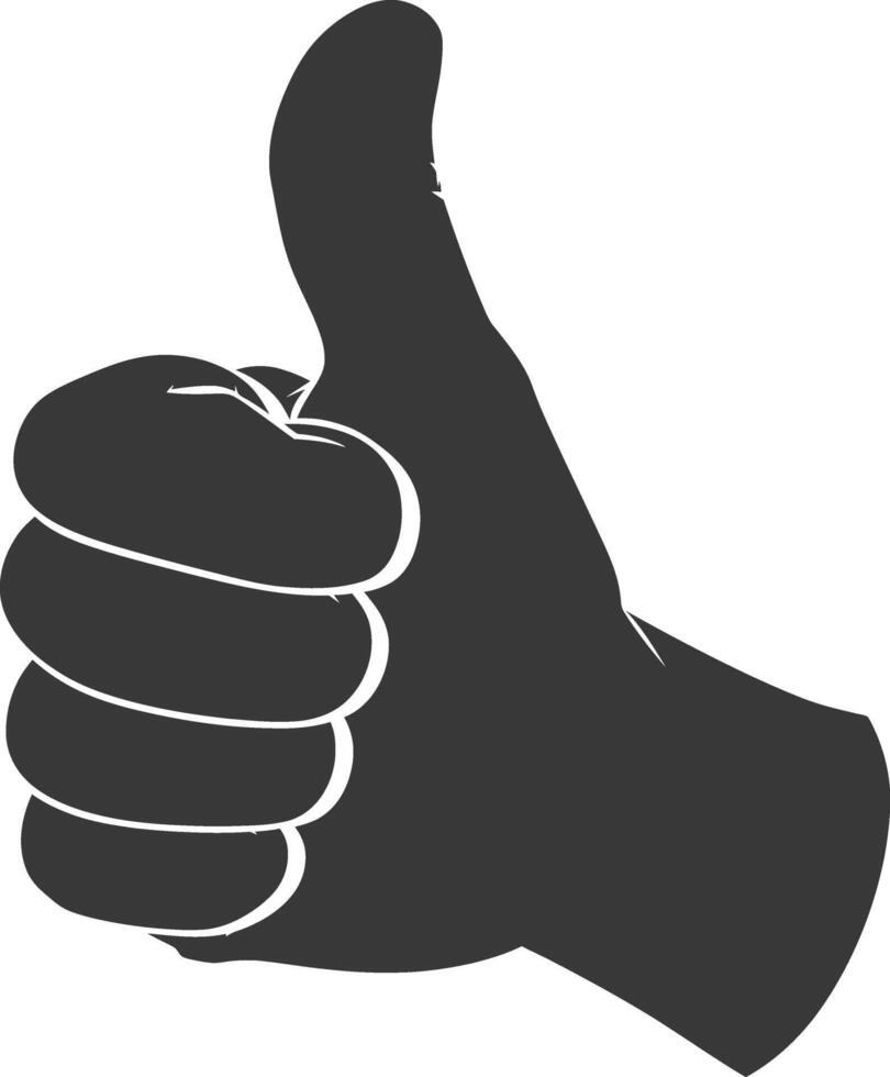 Silhouette thumb up like or agree logo symbol black color only vector