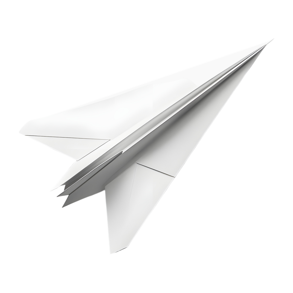 Paper Flying Airplane Toy on Transparent background png