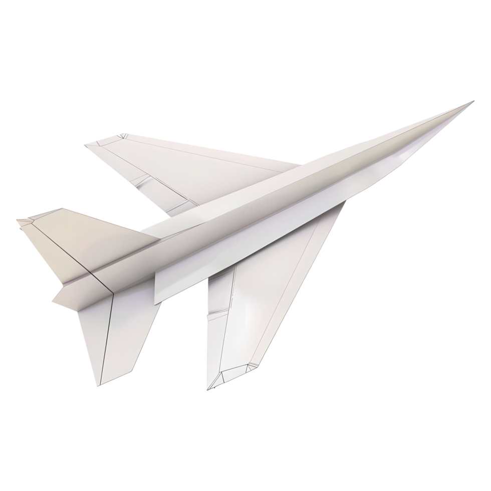 Paper Flying Airplane Toy on Transparent background png