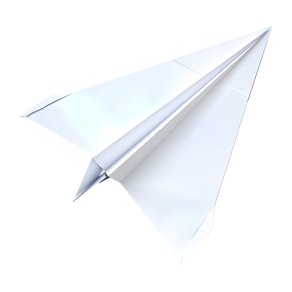 Paper Flying Airplane Toy on Transparent background png