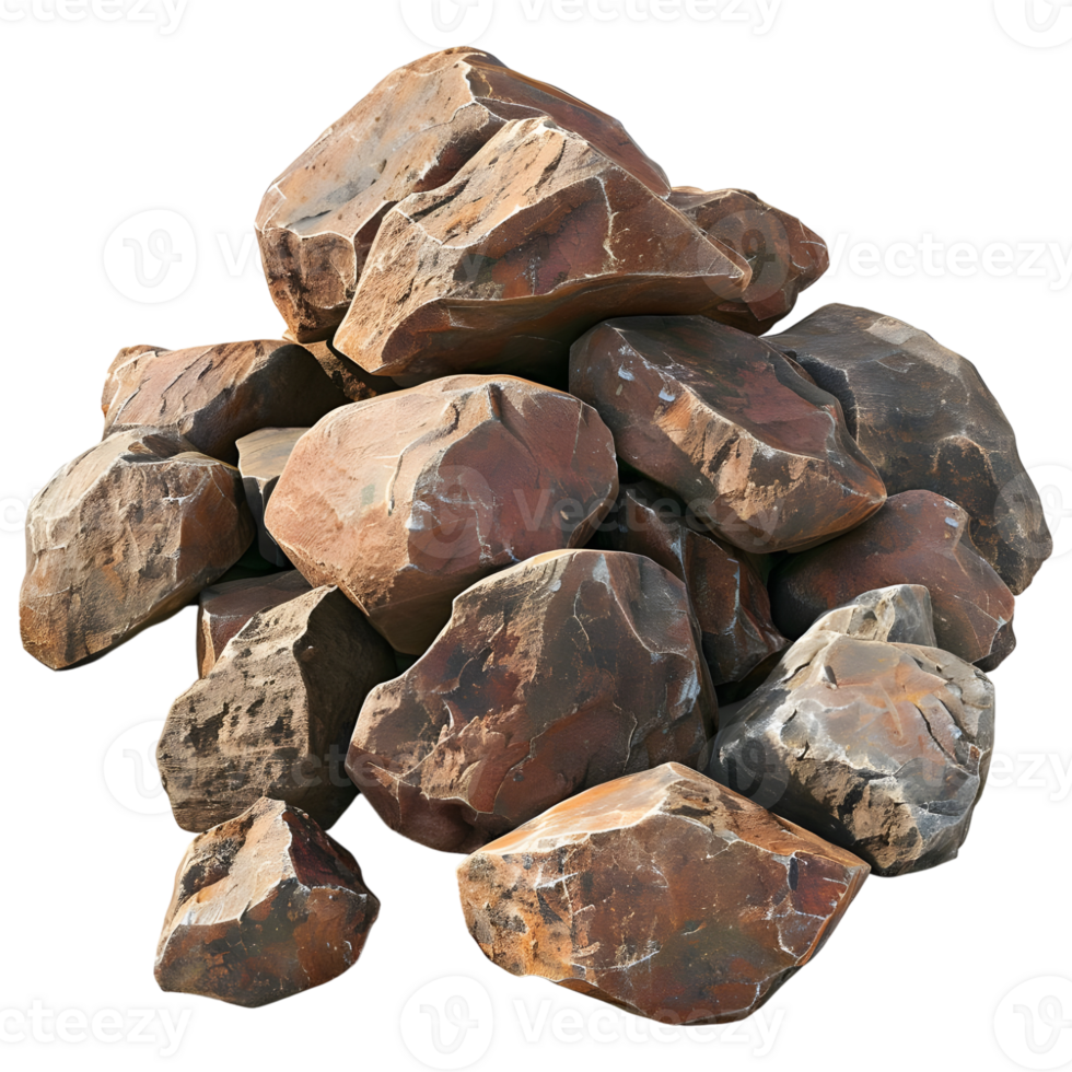 Different Kind of Stones Stack on Transparent background png
