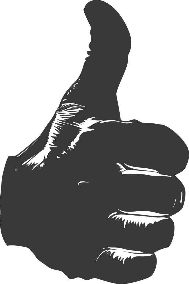Silhouette thumb up like or agree logo symbol black color only vector