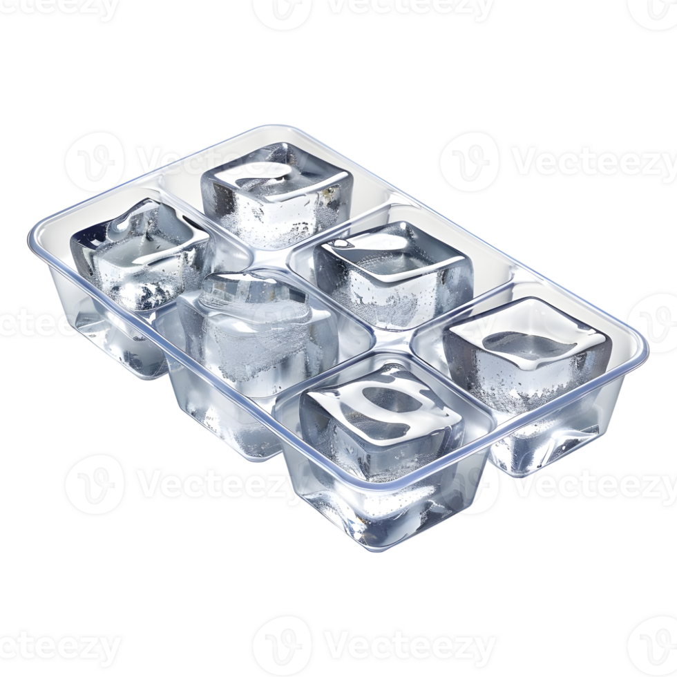 Ice Cubes Box or Tray on Transparent background png