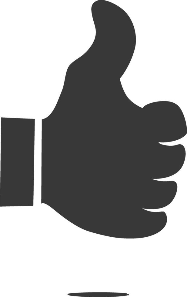 Silhouette thumb up like or agree logo symbol black color only vector