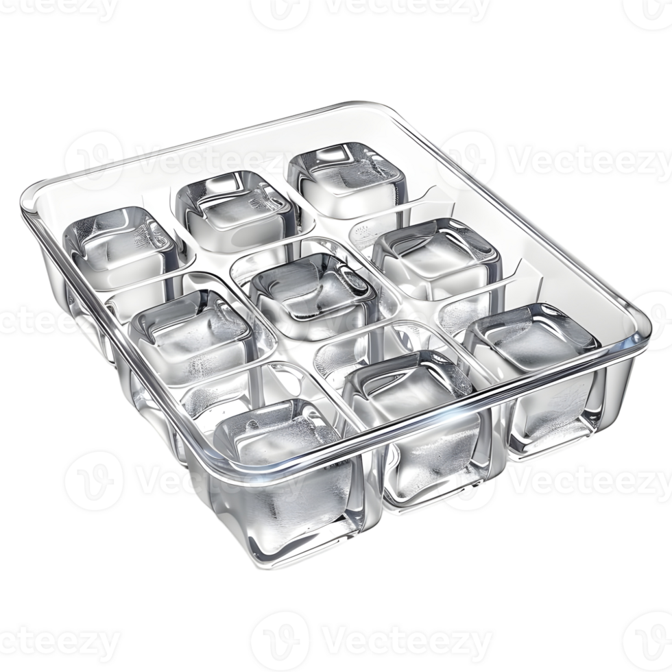 Ice Cubes Box or Tray on Transparent background png