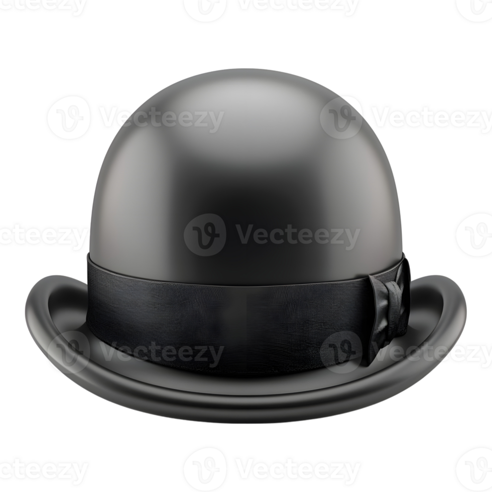 Black Bowler Hat on Transparent background png