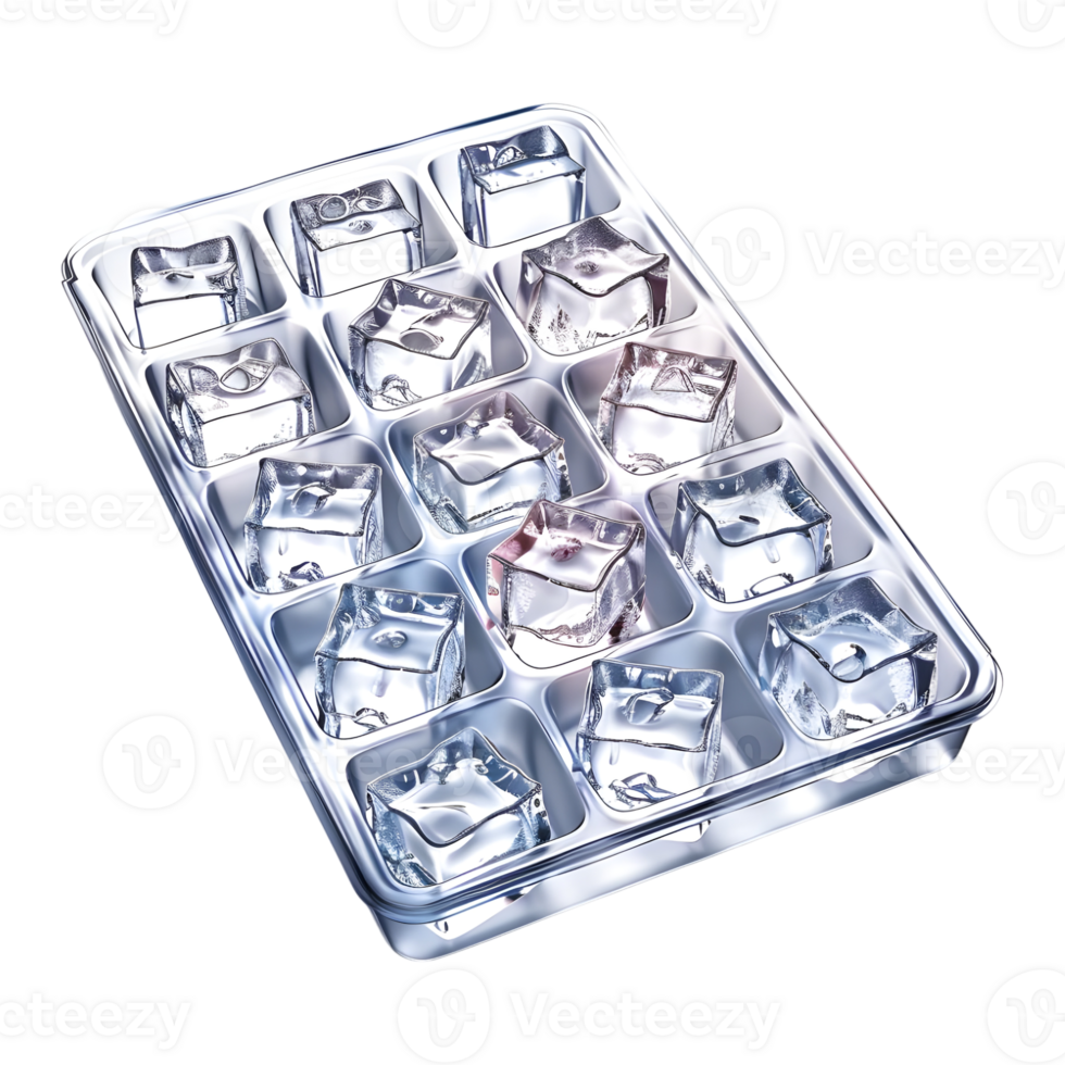 Ice Cubes Box or Tray on Transparent background png