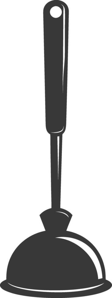 Silhouette toilet plunger black color only vector