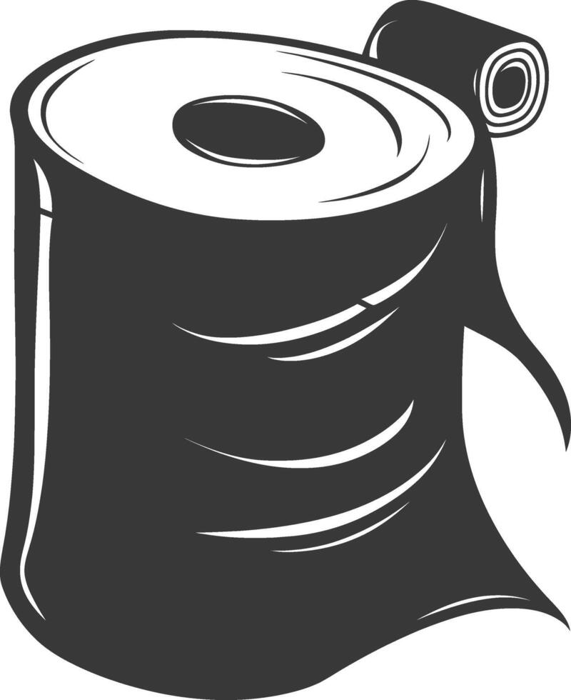 Silhouette toilet paper black color only vector