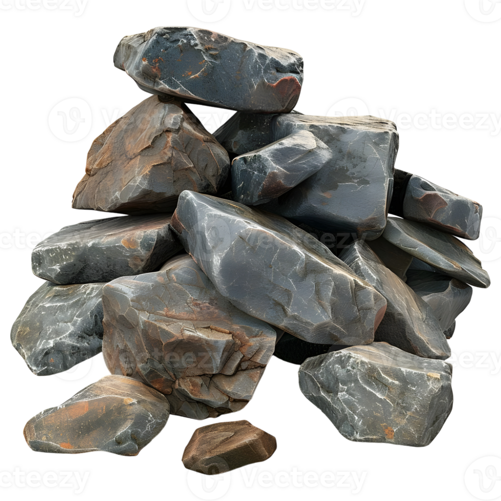 Different Kind of Stones Stack on Transparent background png