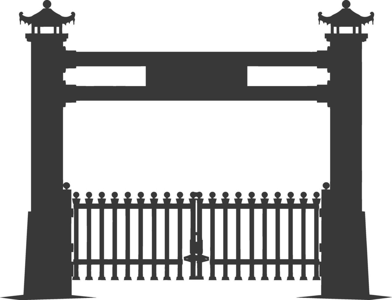 Silhouette toll road gate black color only vector