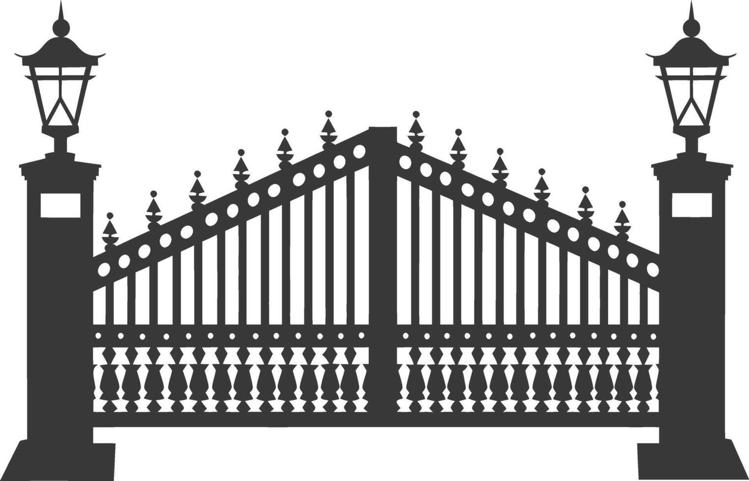 Silhouette toll road gate black color only vector