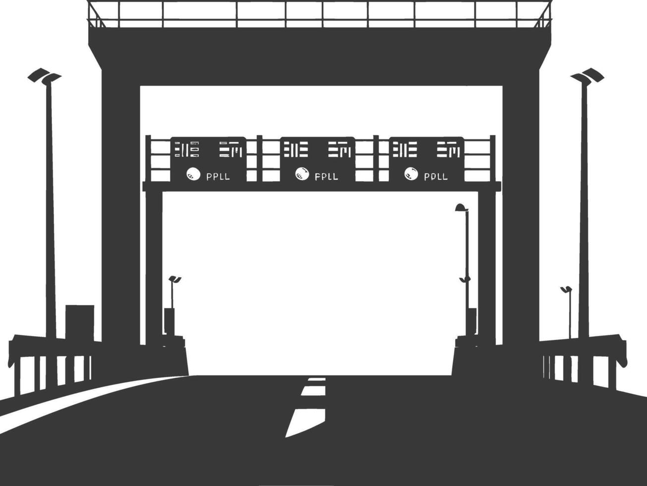 Silhouette toll road gate black color only vector