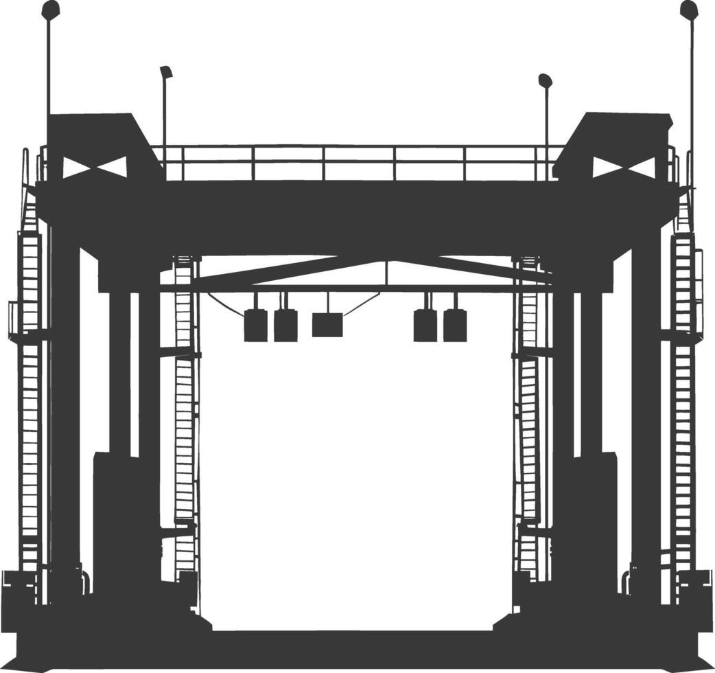 silueta Peaje la carretera portón negro color solamente vector