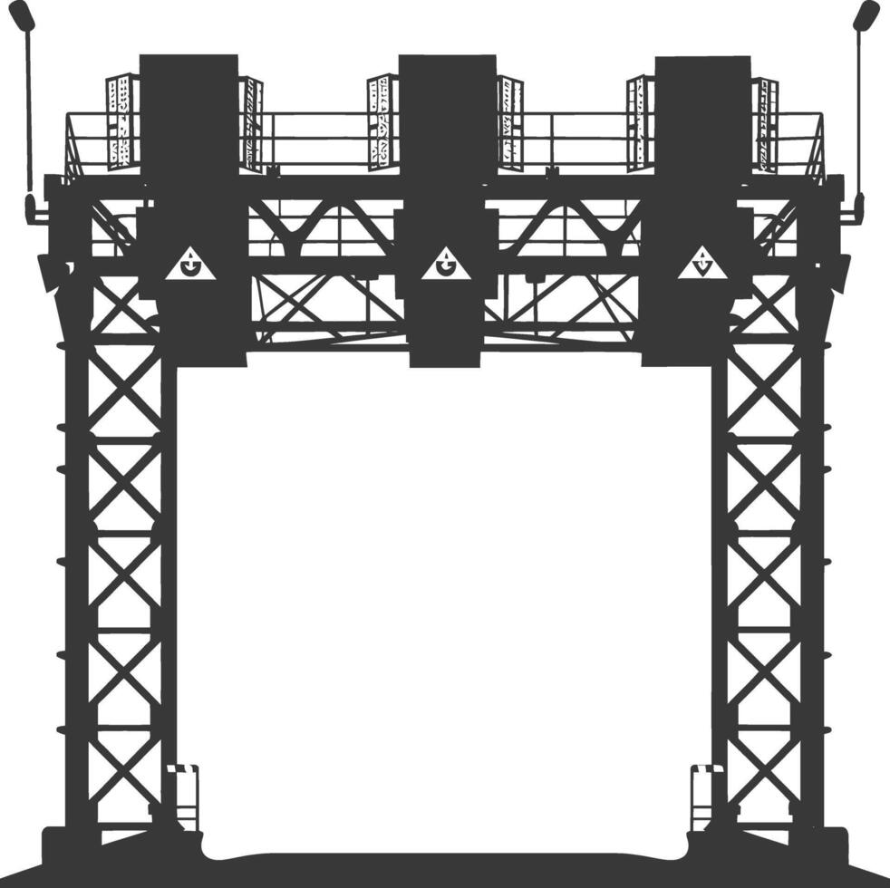 Silhouette toll road gate black color only vector