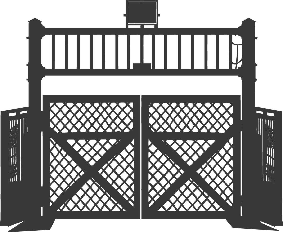 Silhouette toll road gate black color only vector