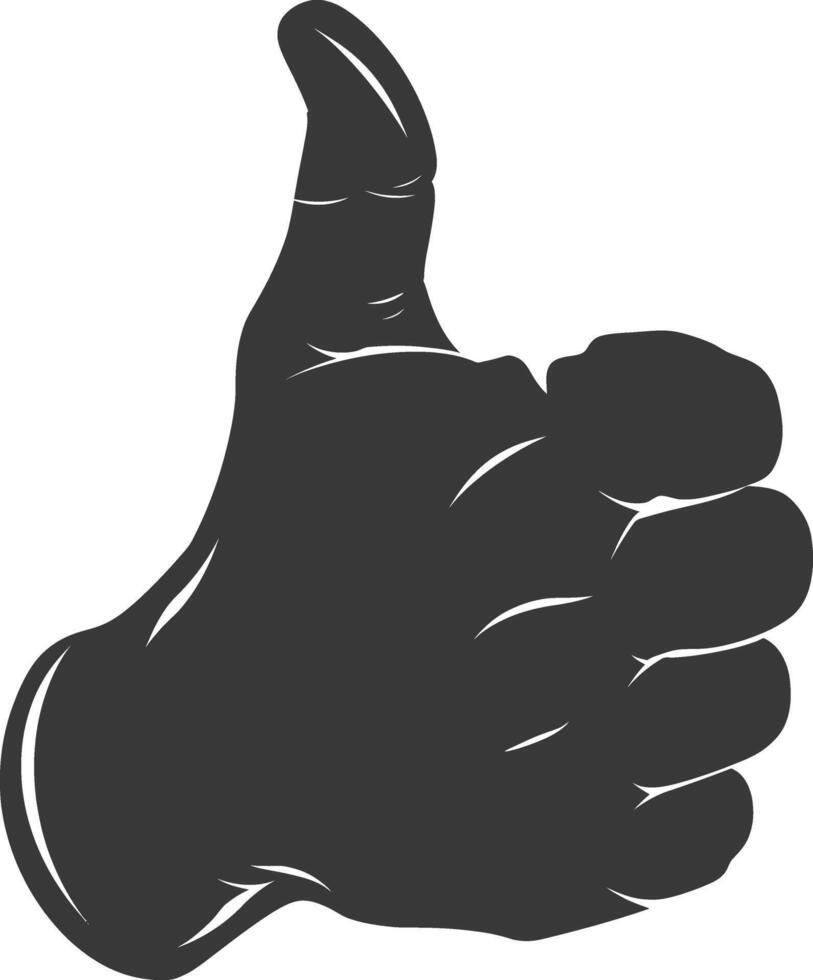 Silhouette thumb up like or agree logo symbol black color only vector